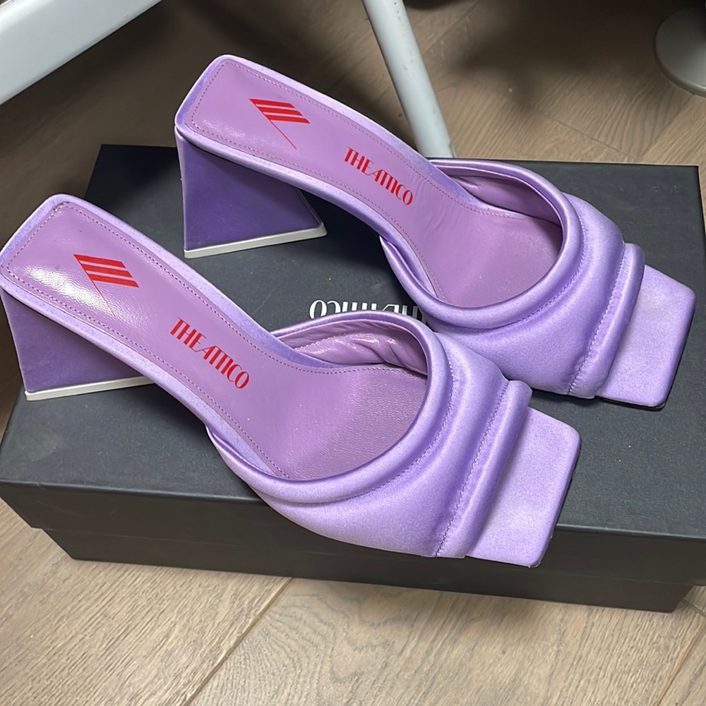 The Attico sold out everywhere Devon" lilac mules in size  40. Worn once